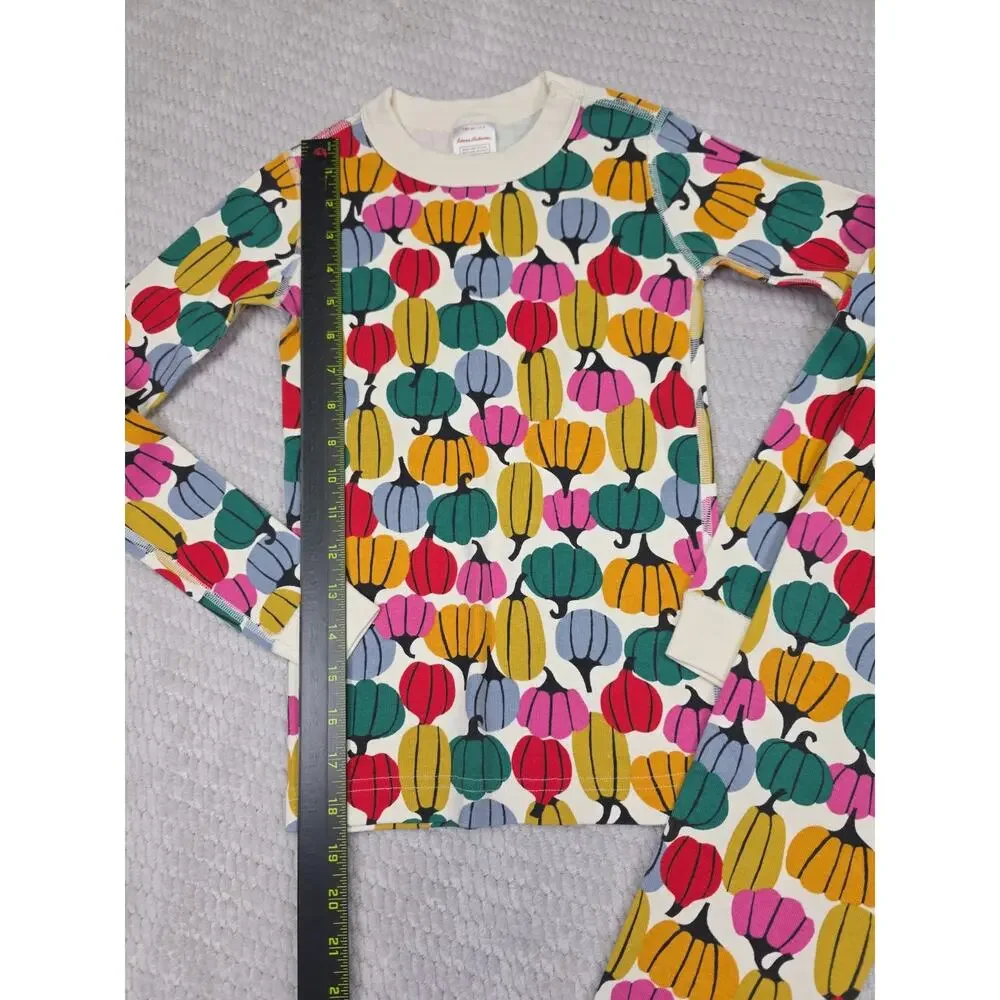 Hanna Andersson Pajama Set Kids 130 US 8 Pumpkin Print 2 Piece Set